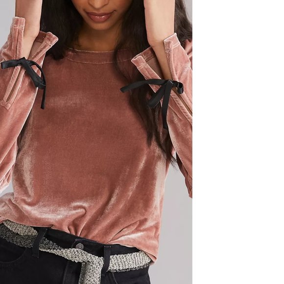 Anthropologie Open-Back Velvet Top - Picture 2 of 4